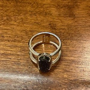 Kendra Scott Black Drusy Elyse Ring in Gold